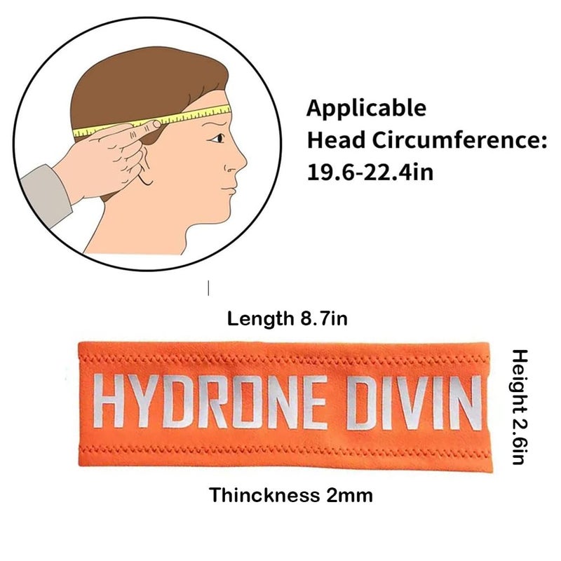 5M3M DIVING Hydrone Diving Headband 2mm Neoprene Scuba Hairband Elastic Non-Slip Swimming Headband Workout Sweat Bands for Women Men Children Scuba Dive Snorkeling Swimming Surfing (Orange) - Image 4